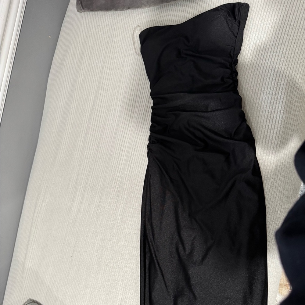 Windsor Black Satin Dress